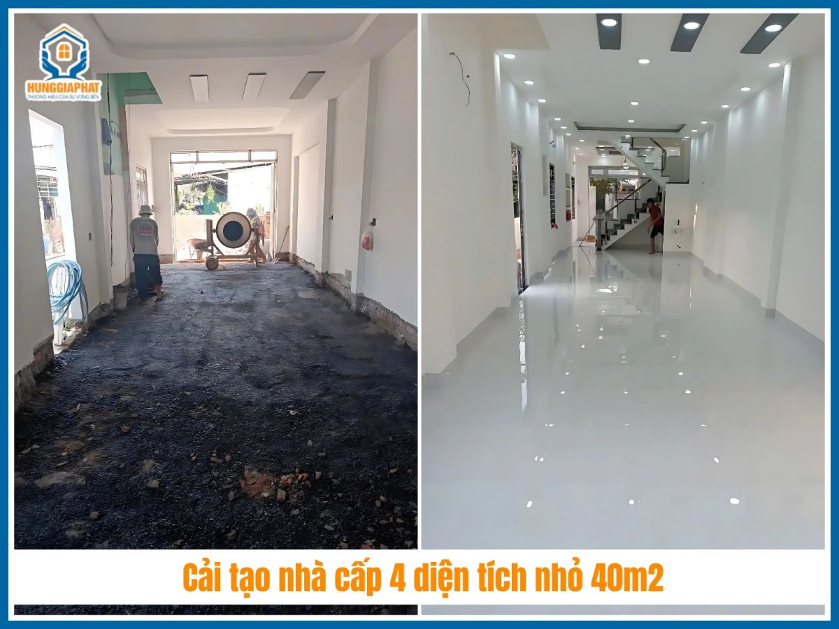 Thi cong cai tao nha cap 4 dien tich nho 40m2 uy tin nhanh chong nhat