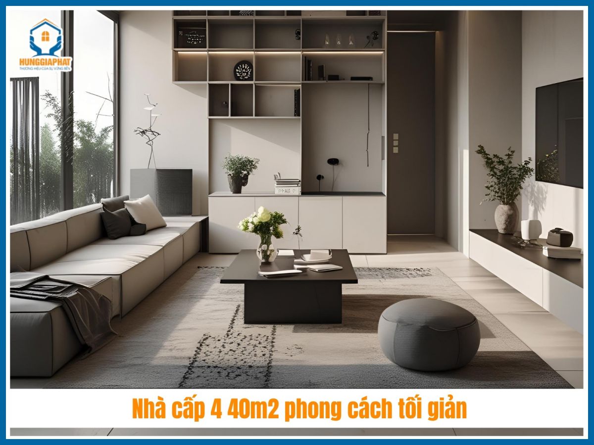 Thiết kế nhà cấp 4 40m2 phong cách tối giản