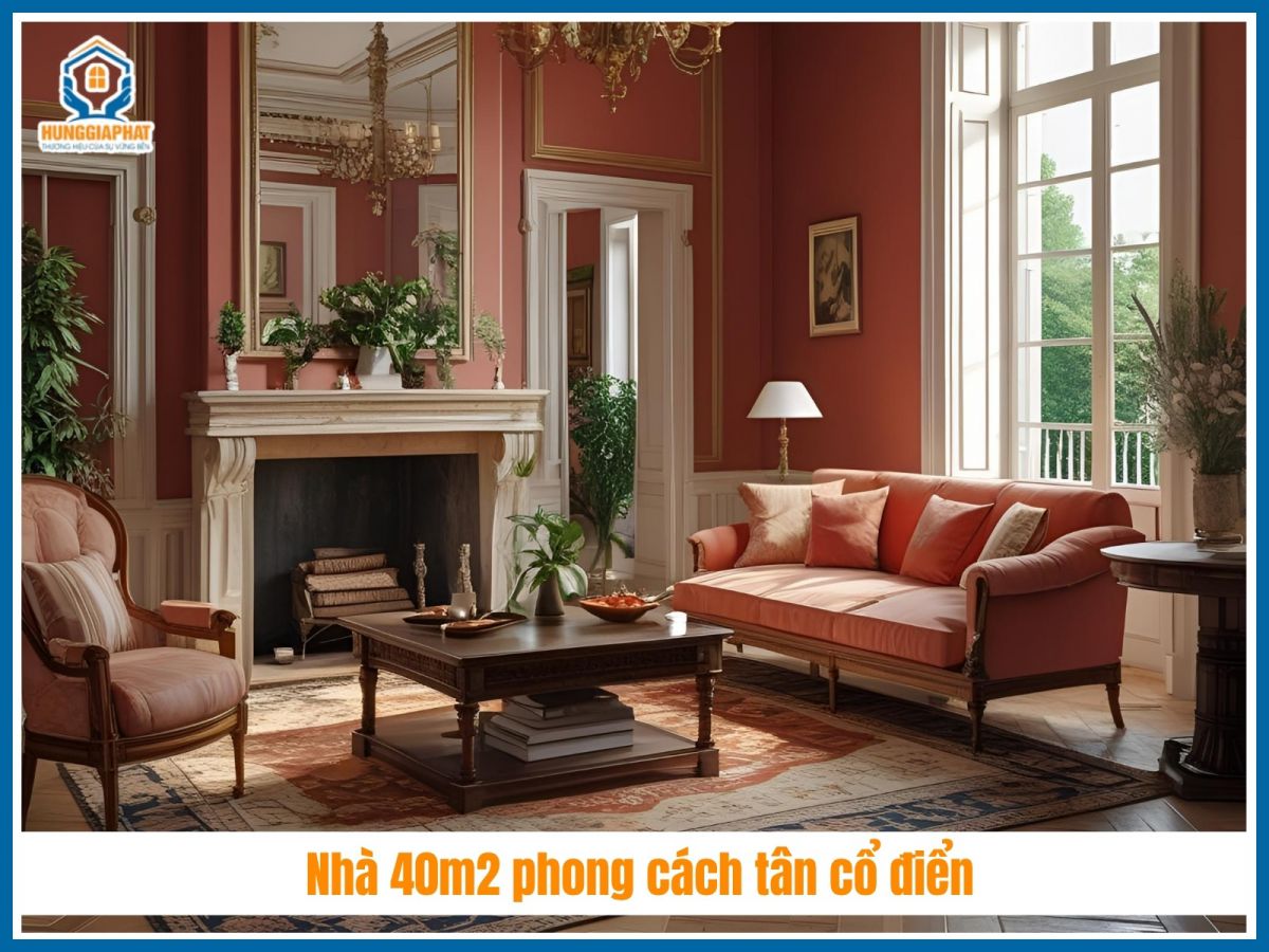 Nhà 40m2 cải tạo theo phong cách tân cổ điển