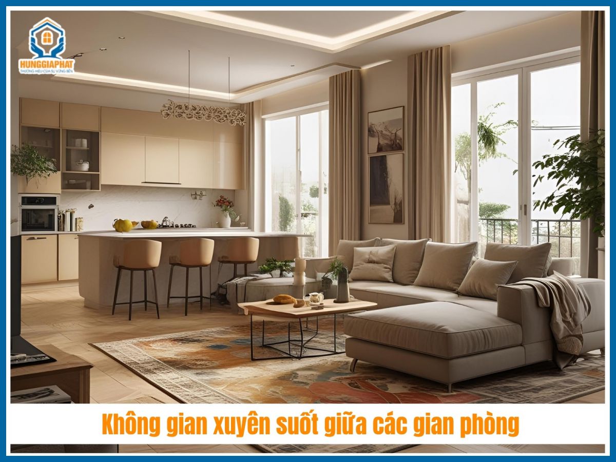 Không gian xuyên suốt giữa các gian phòng