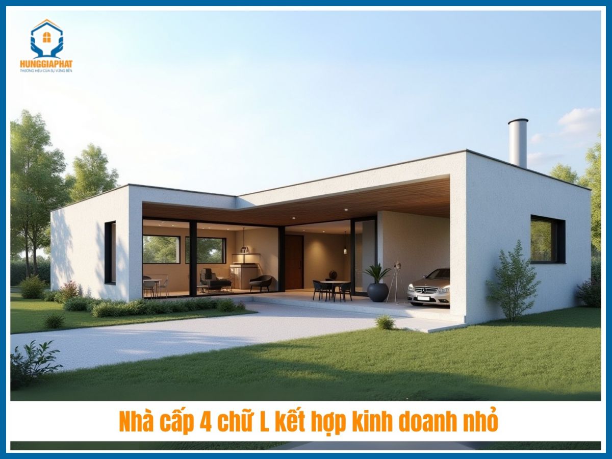 Nhà cấp 4 chữ L kết hợp kinh doanh nhỏ