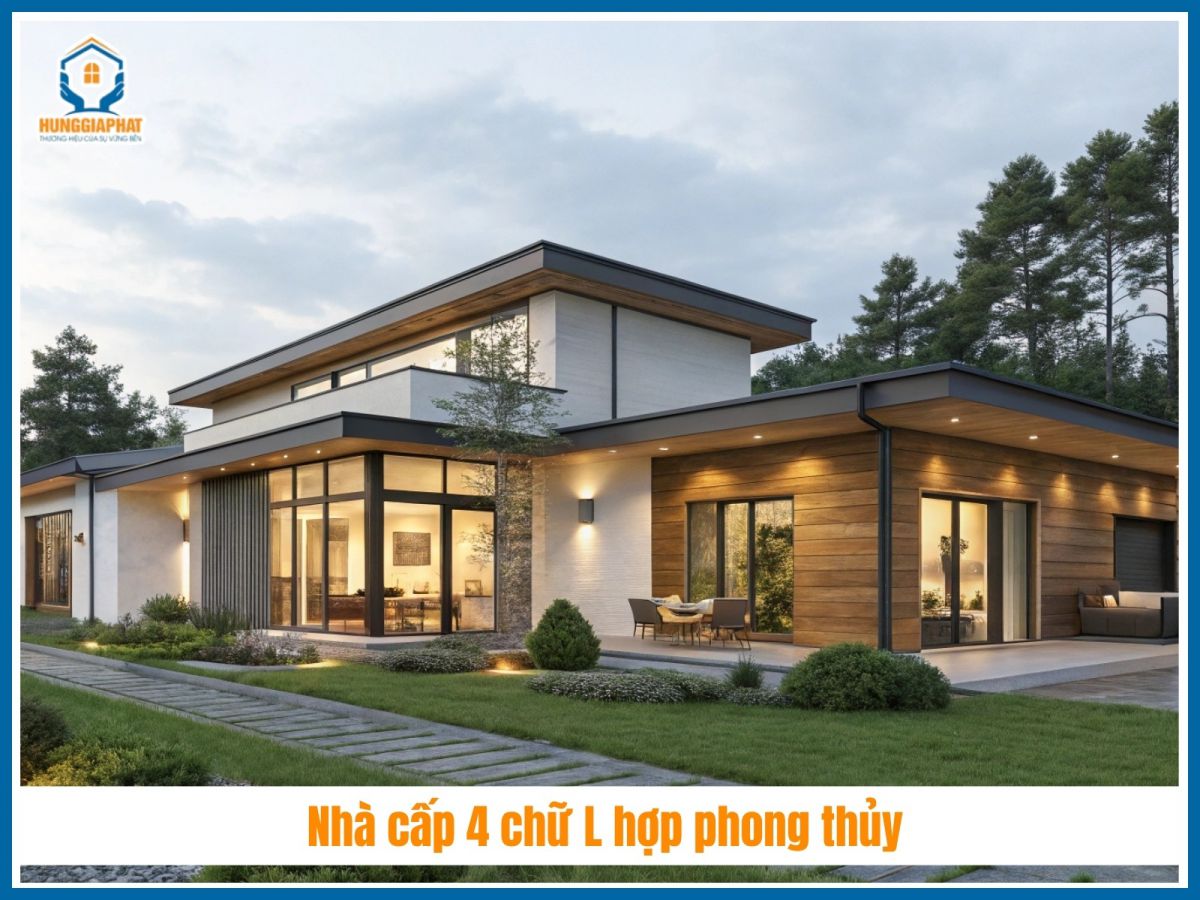 Nhà cấp 4 chữ L hợp phong thủy