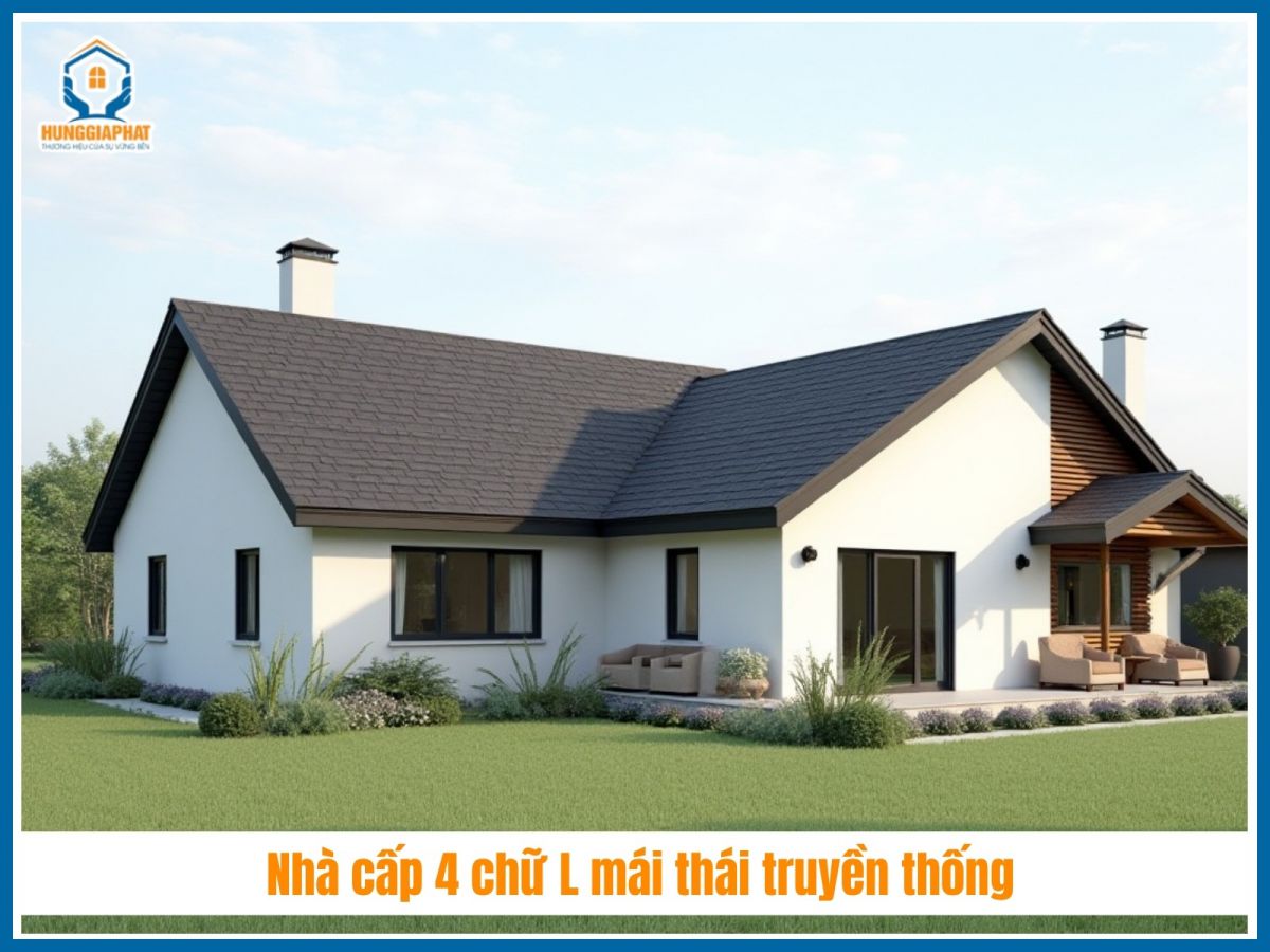 Nhà cấp 4 chữ L mái thái truyền thống