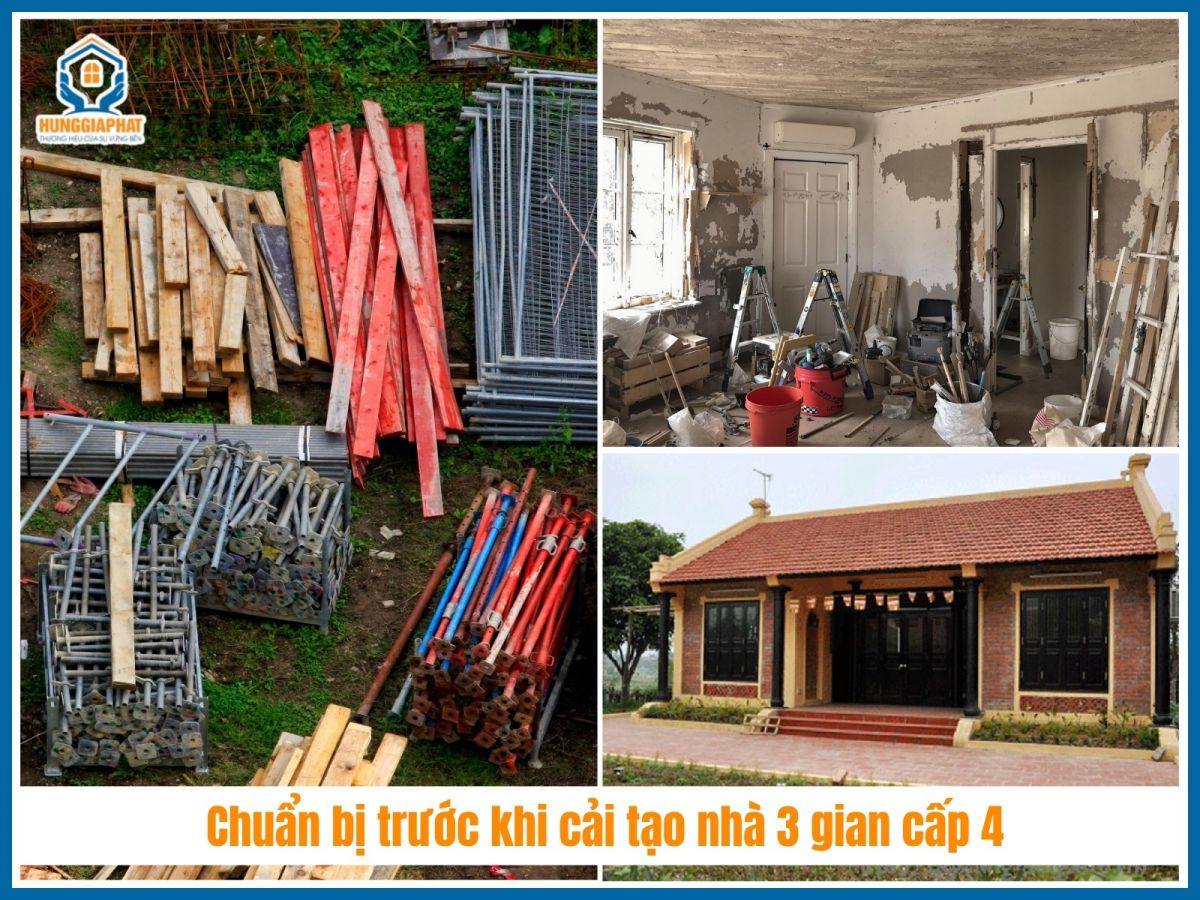 Truoc khi cai tao nha 3 gian cap 4 cu nen chuan bi gi