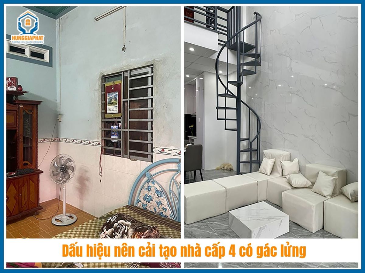 Dau hieu nen cai tao nha cap 4 co gac lung cu