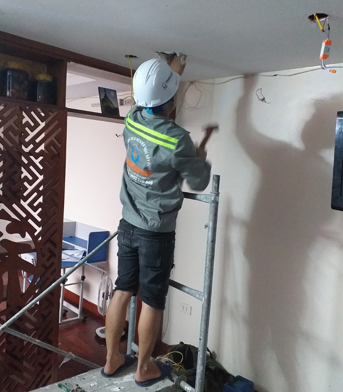 Hình ảnh thi công sửa chữa móng nhà tại Hóc Môn
