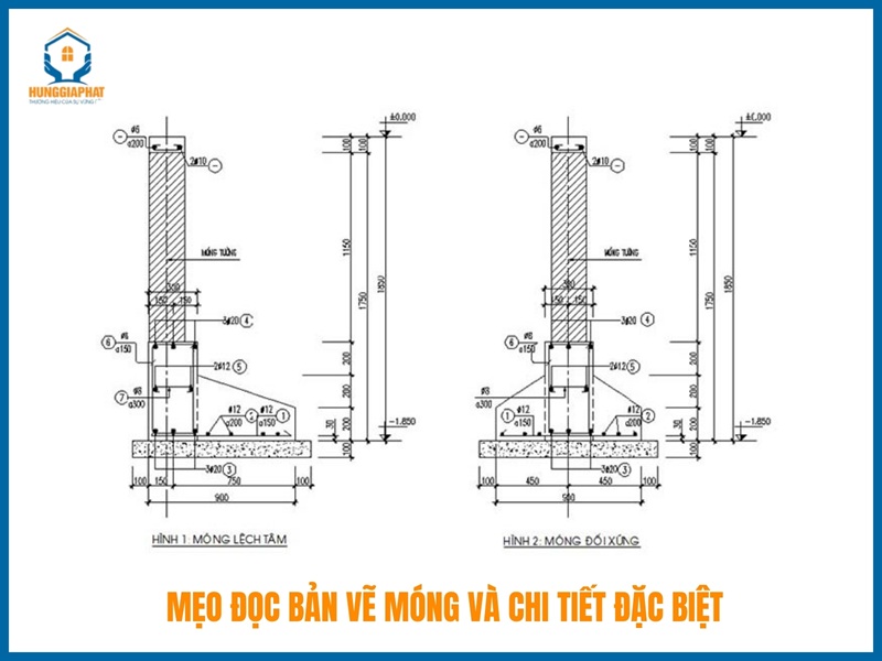 Mẹo đọc bản vẽ móng và chi tiết đặc biệt