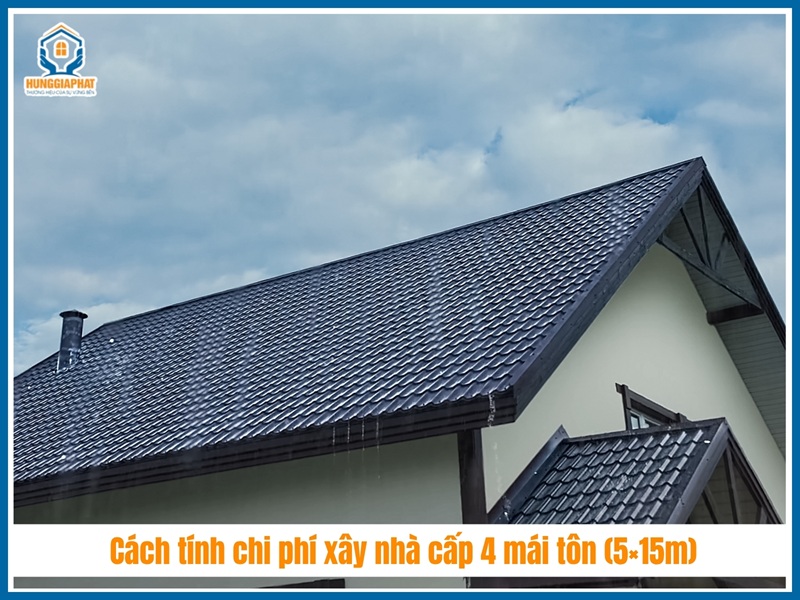 Cách tính chi phí xây nhà cấp 4 mái tôn (5×15m)
