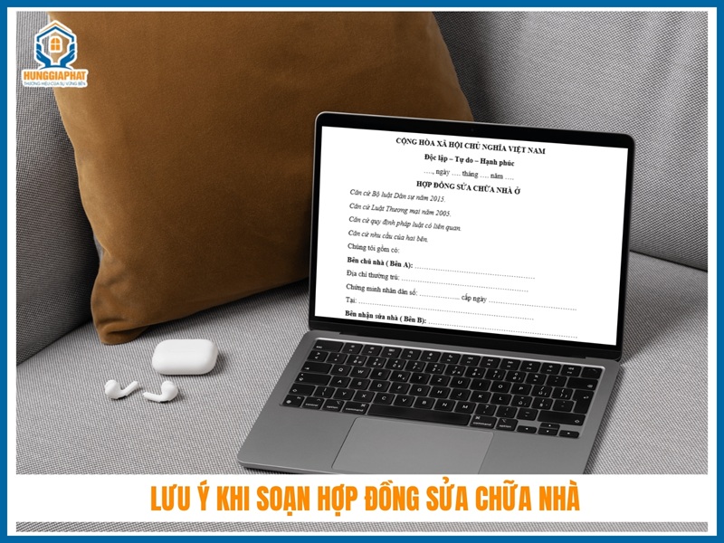 Lưu ý quan trọng khi soạn hợp đồng sửa chữa nhà