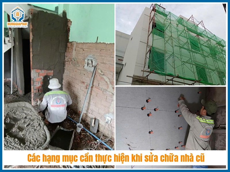 Các hạng mục cần thực hiện khi sửa chữa nhà cũ