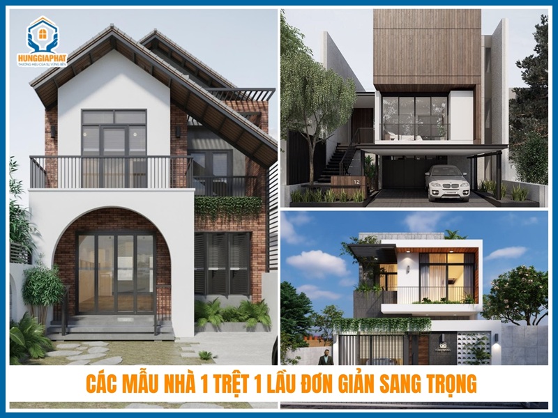 Các mẫu nhà 1 trệt 1 lầu đơn giản sang trọng