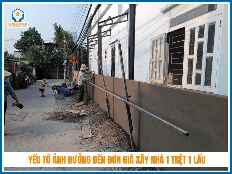 yếu tố chính ảnh hưởng đến đơn giá xây dựng nhà 1 trệt 1 lầu