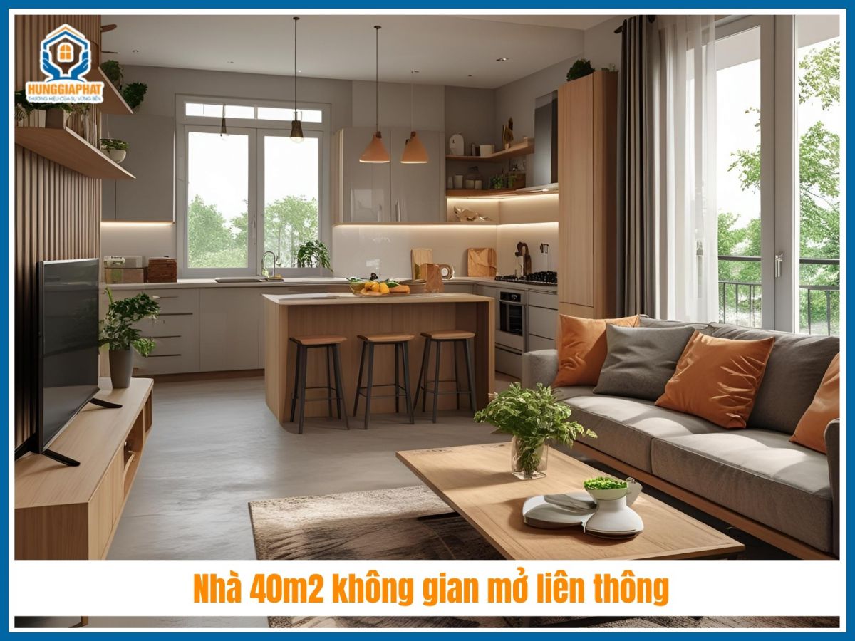 Nhà 40m2 cải tạo thành không gian mở liên thông
