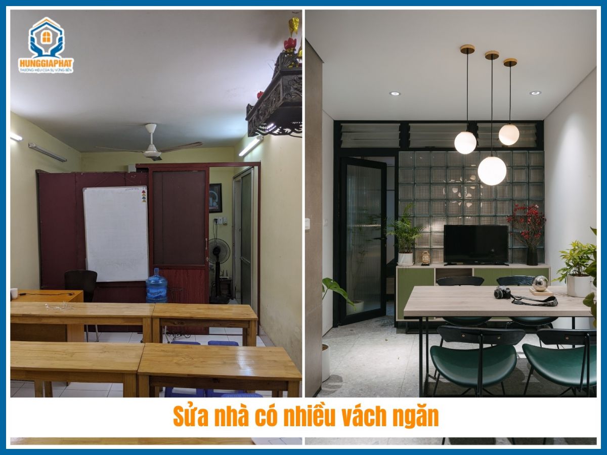 Sửa nhà có nhiều vách ngăn