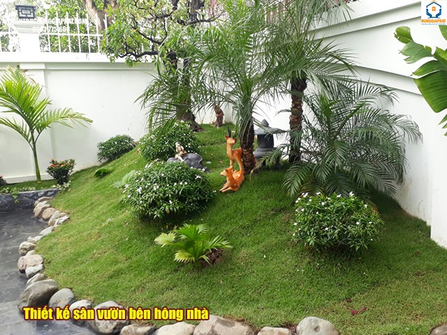 Thiết kế sân vườn bên hông nhà